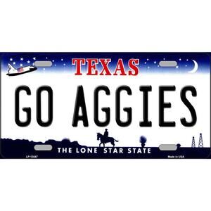 NCAA Go Aggies License Plate College Background Metal Gig'Em Texas A&M New SEC